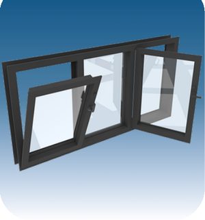 Ventana de aluminio con apertura oscilobatiente