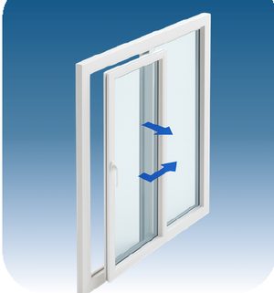 Puerta de aluminio con apertura osciloparalela